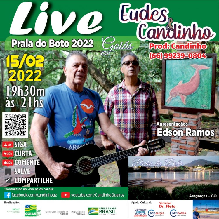 MUSICA DA BOA - LIVE DE EUDES E CANDINHO 15-02 AS 19.30 H
