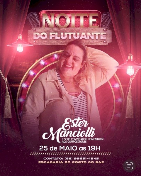 Ester Santos Manciolli realiza encontro musical no flutuante