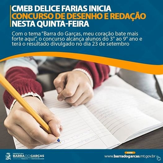 Concurso de redação e desenhos na CMEB Delice Farias