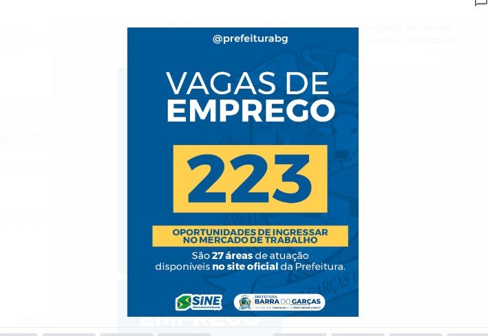 SINE oferece 223 novas vagas de emprego em Barra do Garças