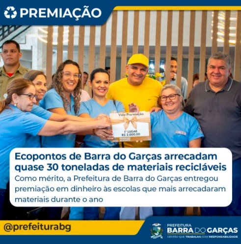 Ecopontos de Barra do Garças arrecadam quase 30 toneladas de materiais recicláveis