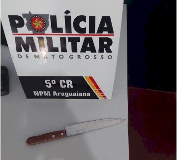 ARAGUAIANA - HOMEM É PRESO PELA POLÍCIA MILITAR LOGO APÓS DESFERIR FACADA EM VÍTIMA