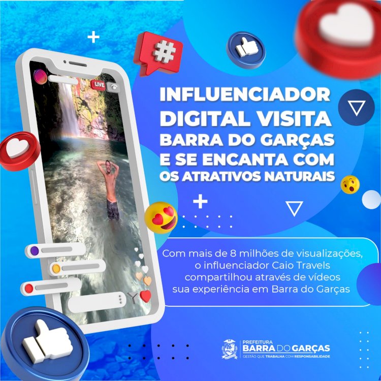 Influenciador visita Barra do Garças e se encanta com os atrativos naturais