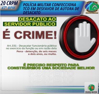 POLÍCIA MILITAR LAVRA TERMO CIRCUNSTANCIADO DE OCORRÊNCIA -TCO CONTRA MULHER QUE DESACATOU POLICIAL MILITAR
