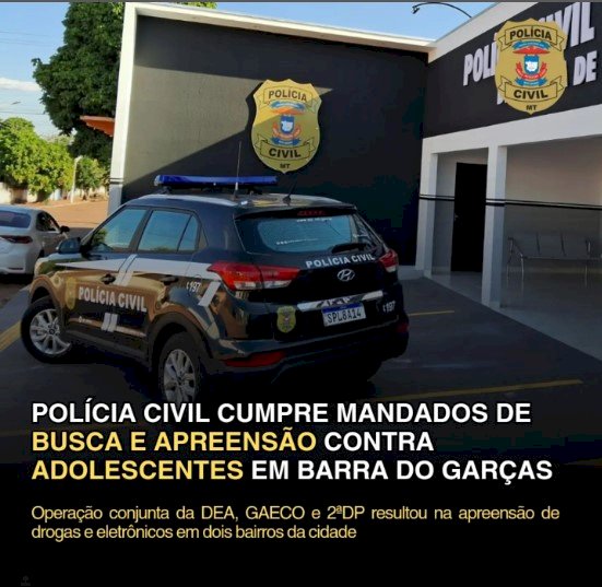 Polícia Civil de Mato Grosso cumpriu mandados de busca e apreensão contra três adolescentes