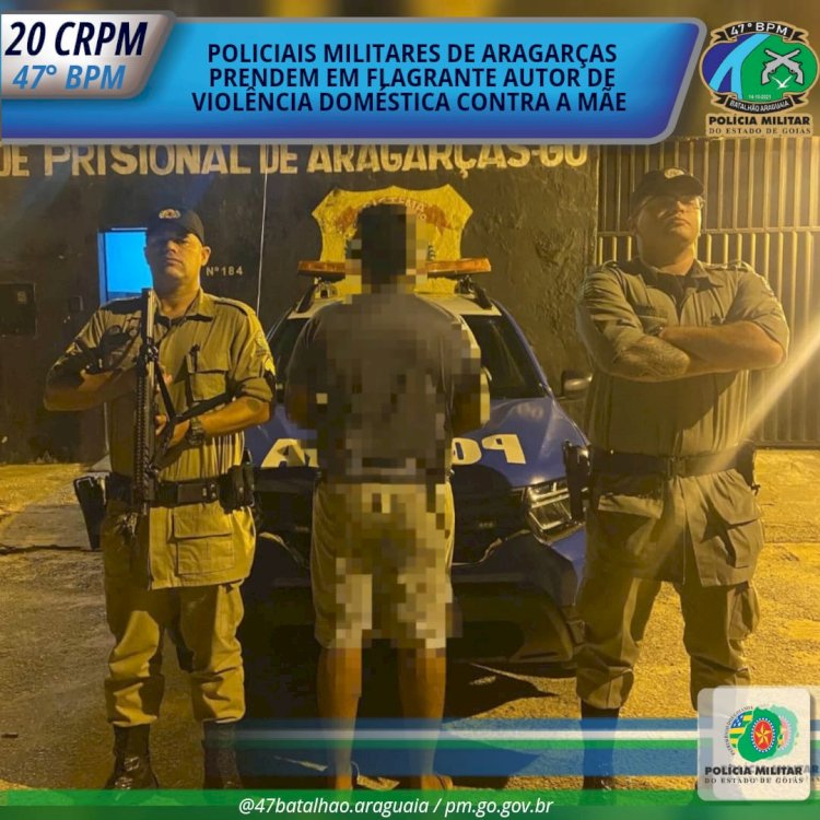 PMGO Aragarças prende hmem por vilencia domestica e injúria