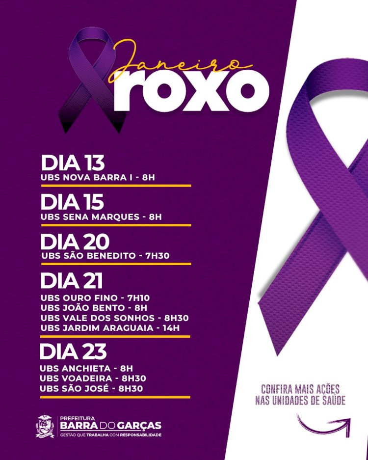 Janeiro Roxo: Prefeitura de Barra do Garças promove ações de conscientização e prevenção da hanseníase